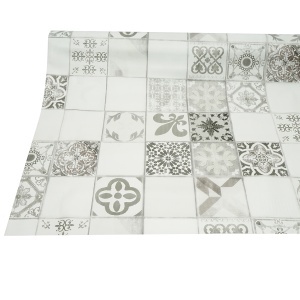 Rola fata de masa decorativa PVC 1.37x20m, grosime 0.18mm, textil 45 g/mp, model mozaic vintage Breckner Germany - Img 5