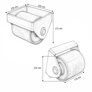 Rola rulare container basculabil 200x178mm, suport sudabil, otel brut, DISVF10 - Img 4