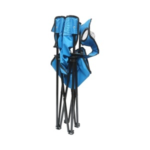 Scaun camping pliabil albastru cu suport pahar, husa transport, structura metalica 50x80x80cm, BK99241 - Img 3