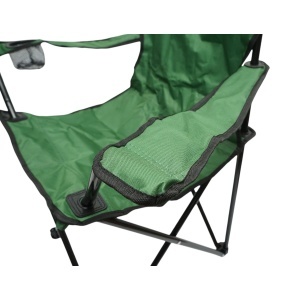 Scaun camping pliabil verde cu suport pahar, husa transport, structura metalica 50x80x80cm, BK99230 - Img 9