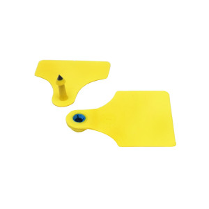 Set crotalii neinscriptionate galbene 60x77mm pentru vaci, Cod: BK77182, Brand: BRECKNER GERMANY - Img 1