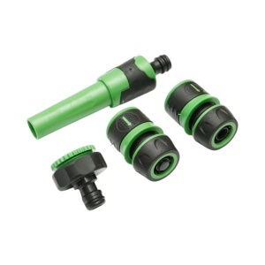 Set duza de stropit reglabila cu adaptor robinet 3/4-1 inch, 2 conectori rapizi pentru furtun gradina 1/2 inch Breckner Germany, BK00401