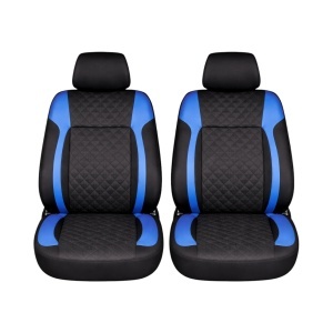 Set huse scaune auto universale Negru-Albastru Diamond, piele ecologica matlasata cu textil, fata + spate 9 piese, DISVG53 - Img 2