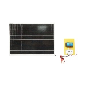 Set panou solar 75W fotovoltaic monocristalin 760x550x25mm cu regulator 10A 12/24V, 2xUSB, cablu baterie 2m Breckner Germany, BK87099