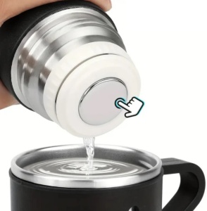 Set Termos cu 2 Căni – 500 ml, Perete Dublu Vacuum, 12h Cald/Rece, Bază Antiderapantă - Img 6