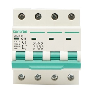 Siguranta automata tip intrerupator 4P, 16A 400VAC Suntree, SUNTREE, BK77764