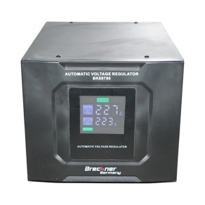Stabilizator automat de tensiune 10KVA, 8000W, 140-250VAC cu releu monofazat, bypass, conexiune borne, afisaj LCD Breckner Germany, BK69780