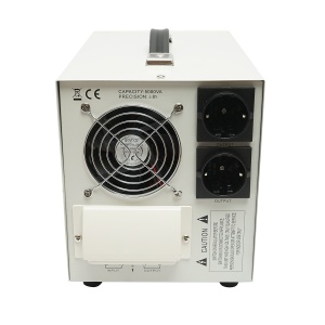 Stabilizator automat de tensiune monofazic cu releu 5000VA/140-260V, 2 prize schuko 230V, afisaj LCD, Cod: BK79722, Marca: BRECKNER GERMANY - Img 2