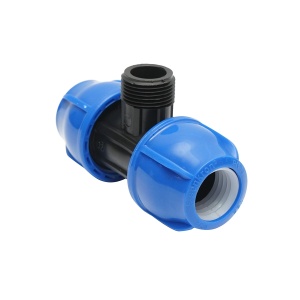 Teu compresiune cu filet exterior tata 90 grade D32x32mmx1, PN16 bar pentru sisteme de irigatii, Cod: DISPR13 - Img 3