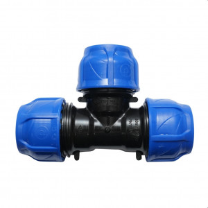 Teu egal compresiune, D40x40x40mm, PN16, pentru sisteme de irigatii Cod: DISLV91, Poelsan