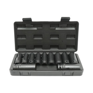 Trusa chei tubulare de impact lungi 10-24mm, 78mm, patrat 1/2 inch Cr-Mo 11 piese Breckner Germany, BRECKNER GERMANY, BK76369