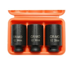 Trusa chei tubulare de impact lungi 34mm, 36mm, 38mm, patrat 1/2 inch Cr-Mo 3 piese Breckner Germany, BK90044 - Img 3