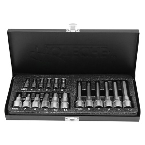 Trusa profesionala de tubulare 1/4 si 1/2 cu imbus H3 - H12, Cod: BK92570, Brand: HOTECHE - Img 1
