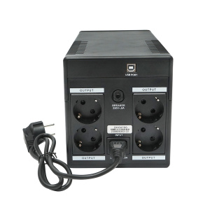 UPS 1000VA/600W cu baterii 2x7.5Ah si 4 prize shuko, LCD, USB, Cod: BK69766, Brand: BRECKNER GERMANY - Img 2