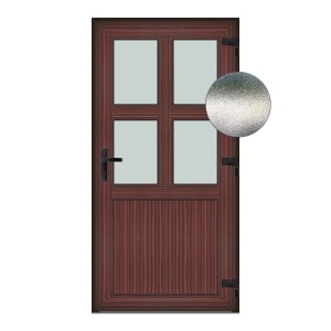 Usa Aruba, PVC & termopan, 110x190cm, mahon, dreapta, Klass, 7cm, 6 camere, sticla mata nisip alb