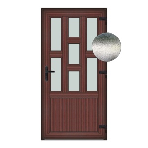 Usa Capri, PVC & termopan, 70x190cm, mahon, dreapta, Klass, 7cm, 6 camere, sticla mata nisip alb