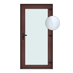 Usa Full Glass Transparent, PVC & termopan, 80x200cm, mahon, dreapta, Klass, 7cm, 6 camere, sticla transparenta