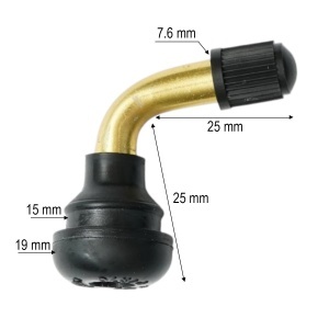 Valva roata tubeless 90 grade PVR60 pentru motociclete, scutere si trotinete, DISWL17