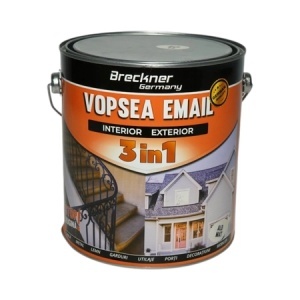 Vopsea email anticoroziva 3 in 1 alb mat pe baza de solvent 3.5L, direct pe rugina, interior si exterior Breckner Germany, BK89033