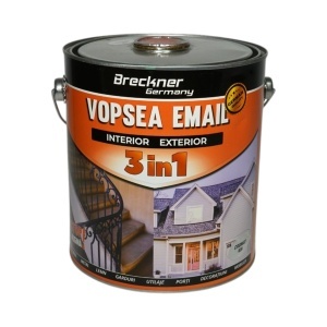 Vopsea email anticoroziva 3 in 1 crom metalizat 029 pe baza de solvent 3.5L, direct pe rugina, interior si exterior Breckner Germany, BK89056
