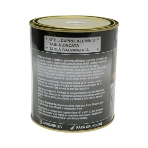 Vopsea email anticoroziva 3 in 1 pentru metal, direct pe rugina, pe baza de apa, negru mat 750g Breckner Germany, BK00212 - Img 3