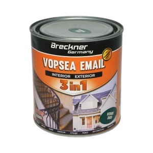 Vopsea email anticoroziva 3 in 1 verde 560 pe baza de solvent, direct pe rugina, interior si exterior 1L Breckner Germany, BK89015