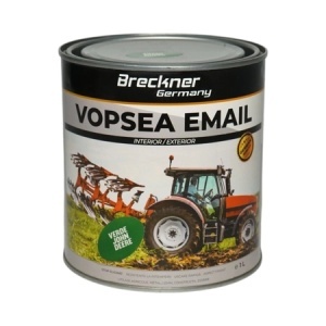 Vopsea email anticoroziva 3 in 1 verde John Deere 1K pe baza de solvent 1L, direct pe rugina, interior si exterior Breckner Germany, BK89064