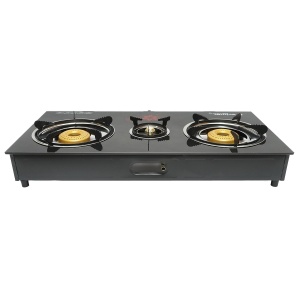 Aragaz, plita cu 3 arzatoare metalice 2.5KW, sticla securizata 700x380x94mm , Cod: BK78957, Marca: BRECKNER GERMANY - Img 4