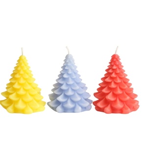 Brăduț decorativ cu lumină LED alb cald – 8 cm, culori pastel - rosu - Img 4