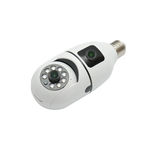 Camera de supraveghere smart 2MP tip bec E27, 2 obiective 1080P FHD, WIFI 2.4G cu senzor de miscare PTZ, night vision si aplicatie V380 Pro, DISMN47 - Img 4