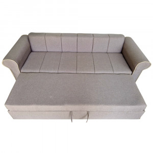 Canapea Extensibila Nixos, 240x80x85cm, 3 locuri, Luna 31 Light Grey, Glasspandoor - Img 5