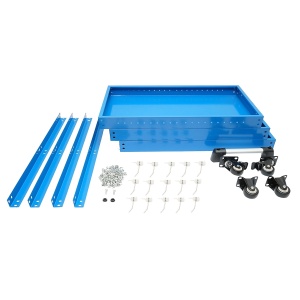 Carucior metalic pe roti cu 3 rafturi si suporti pentru scule 660x360x730mm, Cod: DISMC82 - Img 3