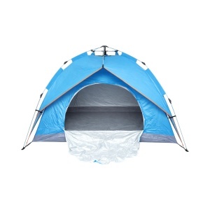 Cort camping 2 persoane albastru pliabil automat pop-up 2 intrari, impermeabil cu protectie UV si plasa anti-insecte 200x200x145cm, BRECKNER GERMANY, BK76203A - Img 3