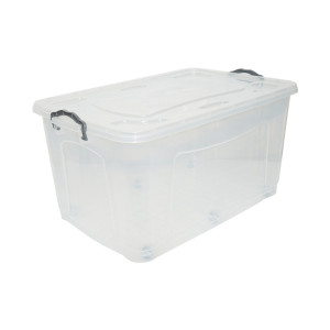 Cutie depozitare 80L cu capac si roti din plastic transparenta 725x470x360mm Cod: DISLK09, Breckner Germany - Img 3