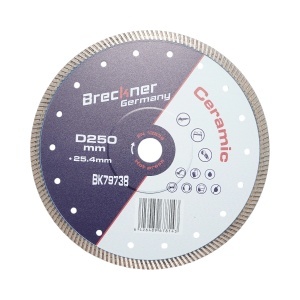 Disc diamantat turbo 250x25.4mm, segment 10mm pentru gresie, faianta, ceramica dura, marmura, granit Breckner Germany, BRECKNER GERMANY, BK79738