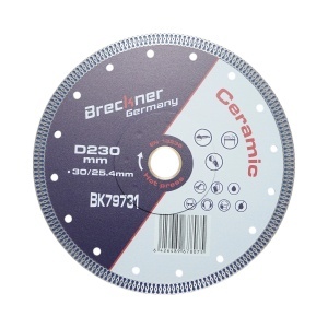 Disc diamantat turbo continuu 230x30/25.4mm, taiere umeda/uscata pentru ceramica dura, gresie, faianta Breckner Germany, BRECKNER GERMANY, BK79731