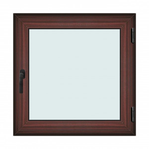 Fereastra 100x100cm, 1 canat, mahon, dreapta si rabatare, Klass, 7cm, 6 camere, 2 garnituri