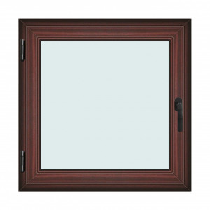Fereastra 100x100cm, 1 canat, mahon, stanga si rabatare, Klass, 7cm, 6 camere, 2 garnituri