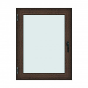 Fereastra 100x130cm, 1 canat, wenge (tabac), stanga si rabatare, Klass, 7cm, 6 camere, 2 garnituri - Img 1