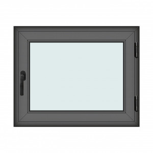 Fereastra 100x80cm, 1 canat, antracit, dreapta si rabatare, Klass, 7cm, 6 camere, 2 garnituri - Img 1
