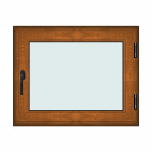Fereastra 100x80cm, 1 canat, maro, stejar auriu, dreapta si rabatare, Klass, 7cm, 6 camere, 2 garnituri - Img 1