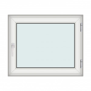 Fereastra 110x90cm, 1 canat, alb, dreapta si rabatare, Klass, 7cm, 6 camere, 2 garnituri