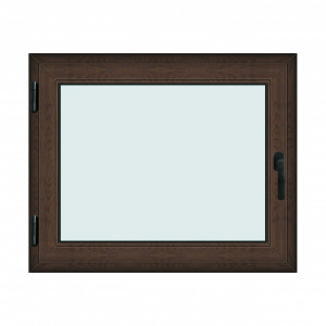 Fereastra 110x90cm, 1 canat, wenge (tabac), stanga si rabatare, Klass, 7cm, 6 camere, 2 garnituri