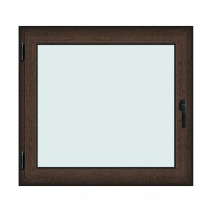 Fereastra 120x110cm, 1 canat, wenge (tabac), stanga si rabatare, Klass, 7cm, 6 camere, 2 garnituri