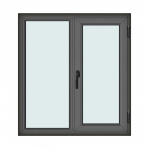 Fereastra 120x130cm, 2 canate, antracit, dreapta si rabatare, Klass, 7cm, 6 camere, 2 garnituri