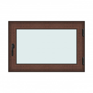 Fereastra 120x80cm, 1 canat, maro, nuc, dreapta si rabatare, Klass, 7cm, 6 camere, 2 garnituri