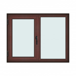 Fereastra 140x110cm, 2 canate, mahon, stanga si rabatare, Klass, 7cm, 6 camere, 2 garnituri - Img 1