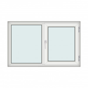 Fereastra 160x100cm, 2 canate, alb, dreapta si rabatare, Klass, 7cm, 6 camere, 2 garnituri - Img 1