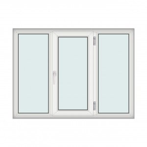 Fereastra 175x130cm, 3 canate, alb, dreapta si rabatare, Klass, 7cm, 6 camere, 2 garnituri - Img 1