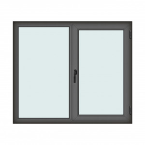 Fereastra 175x150cm, 2 canate, antracit, dreapta si rabatare, Klass, 7cm, 6 camere, 2 garnituri - Img 1